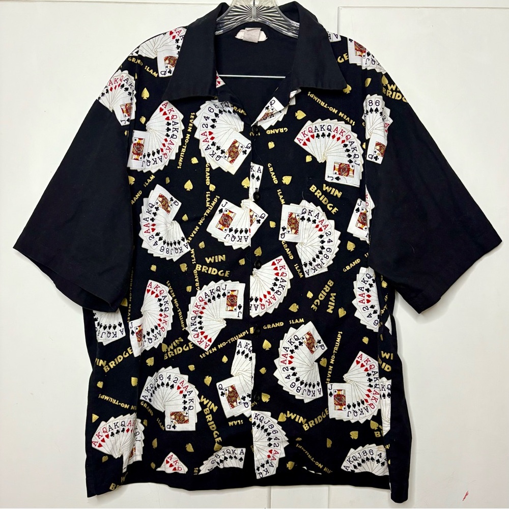 Vintage 80s/90s Haberdashery Gambling Casino Novelty Button Up Shirt